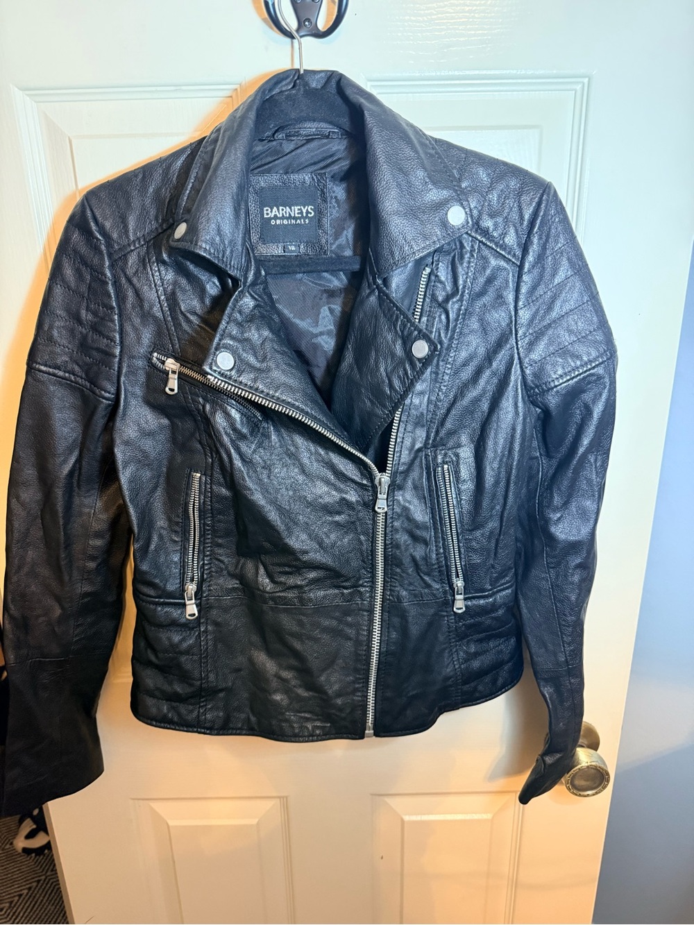 Barney’s Originals “Clara” SZ 12  Real Leather Women’s Moto Jacket Biker NWOT